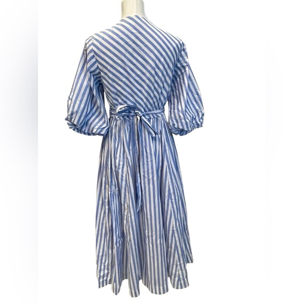 Staud Jodie Stripe Wrap Midi Dress Size:M - Picture 10 of 12